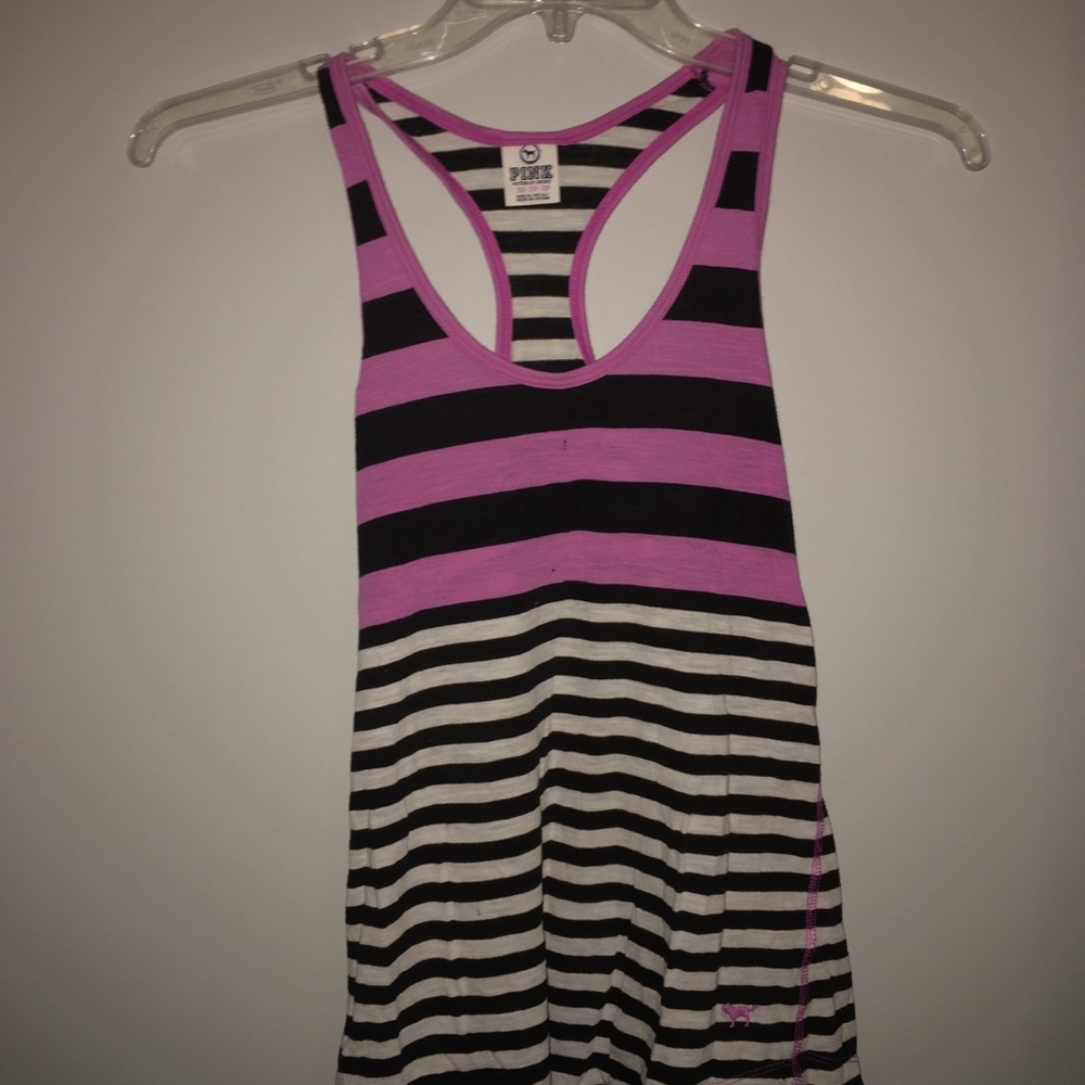 PINK purple striped tank top